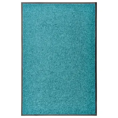 vidaXL Covoraș de ușă lavabil, cyan, 60 x 90 cm