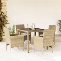 Gossi set mobilier de gradina cu perne 5 piese bej poliratan & sticla