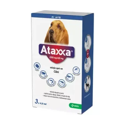 Pipeta antiparazitara pentru caini 25-40 kg Ataxxa ( 3 pipete )