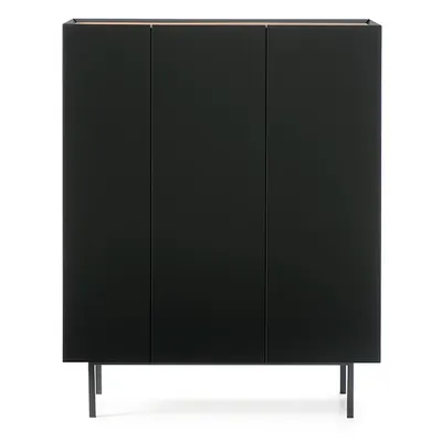 Comodă neagră înaltă cu aspect de lemn de stejar 95x120 cm Arista – Teulat
