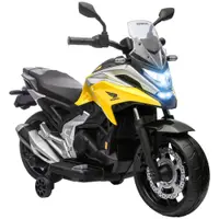 AIYAPLAY Motocicletă Electrică Copii, Licențiată Honda, Faruri Roți Antrenament, Galbenă | Aosom Romania