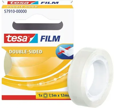 Bandă dublu adezivă Tesa Film - Transparent, 12 mm х 7.5 m