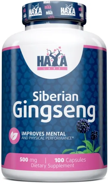 Siberian Ginseng, 500 mg, 100 capsule, Haya Labs