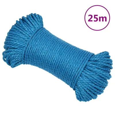 vidaXL Frânghie de lucru, albastru, 6 mm, 25 m, polipropilenă