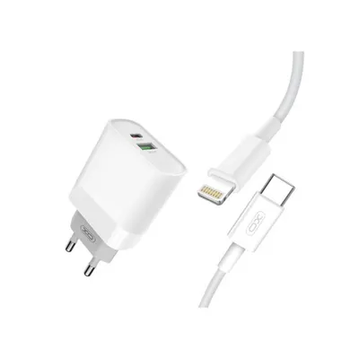 Incarcator retea USB/USB-C, Quick Charge QC3.0 20W cu cablu compatibil Lighting (Iphone ) Cod:XO-L64-NB113