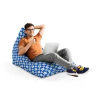Fotoliu Puf Bean Bag tip Lounge Oriental cherry flowers blue
