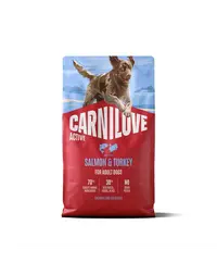 Hrană câini activi CARNILOVE Active Dog Salmon and Turkey Adult 4 kg somon și curcan