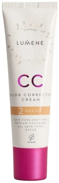 Lumene Vegan CC Cremă 7 în 1, 2 Medium, SPF20, 30 ml