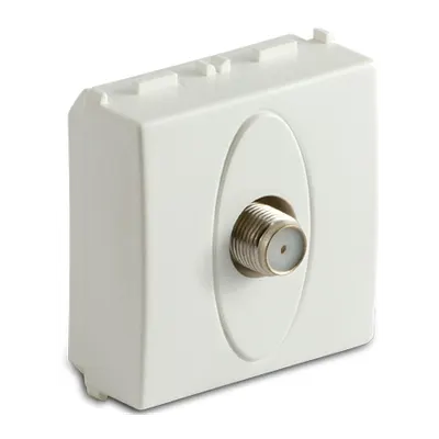 Priza TV coaxiala SAT 75 ohm, 2 module, alba