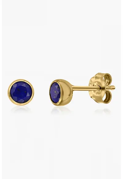Cercei placati cu aur de 14K si decorati cu lapis lazuli - Auriu/Albastru