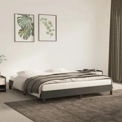 vidaXL Cadru de pat fără saltea, gri închis, 160x200 cm, catifea