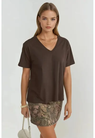 Tricou femei maro cafea