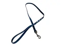Lesa din piele ecologica, albastra, decorata cu cristale Swarovski, lungime 1.2 m, latime 1.2 cm