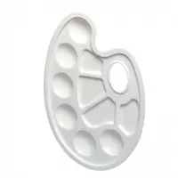Paleta plastic economic pentru pictat, dimensiune 23,5 x 17 cm, culoare alb