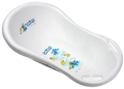Cadă pentru bebeluși cu scurgere Lorelli - The Smurfs, 84 cm, alb