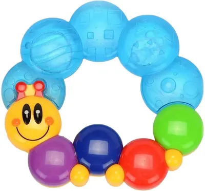 Jucărie de dentiție pentru bebeluși cu efect de răcorire Hola Toys - Caterpillar