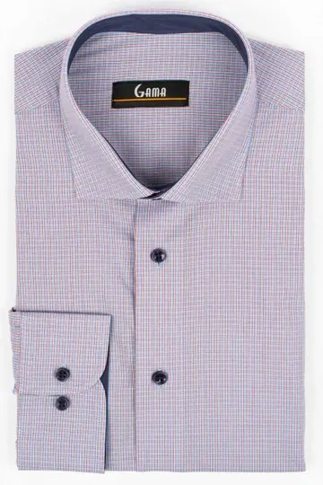 Camasa barbati 24-1917 Regular Fit , bleu/carouri rosu si alb, Gama | marimea 41/42