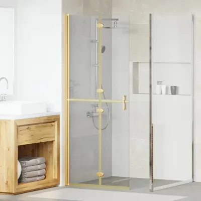 vidaXL Perete de duș Walk-In Auriu 80 x 6,5 x 190 cm