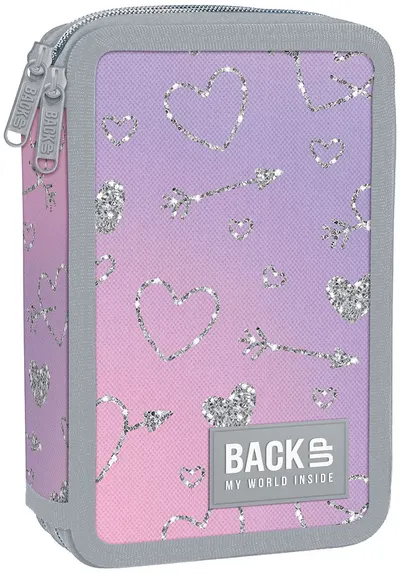 Penar cu rechizite BackUp DW - In Love, cu 2 fermoare
