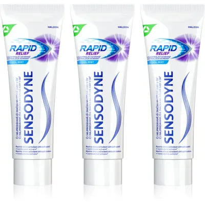 Sensodyne Rapid Cool Mint pasta de dinti cu Fluor pentru dinti sensibili 3x75 ml