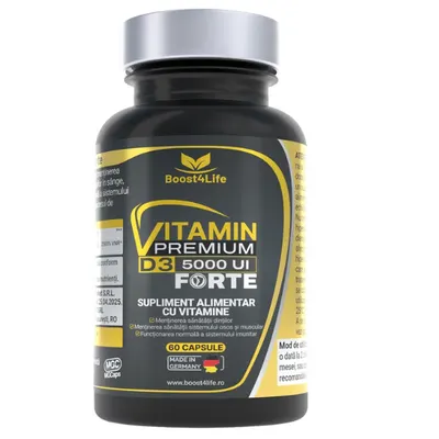 Vitamina D3 Forte Premium 5000UI, Boost4Life | 60 capsule