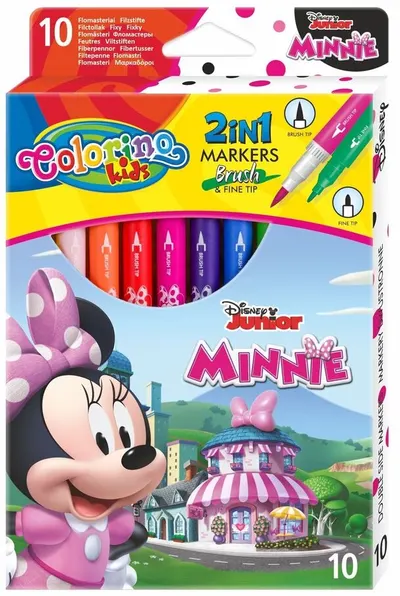 Markere cu doua varfuri Colorino Disney - Junior Minnie, 10 culori