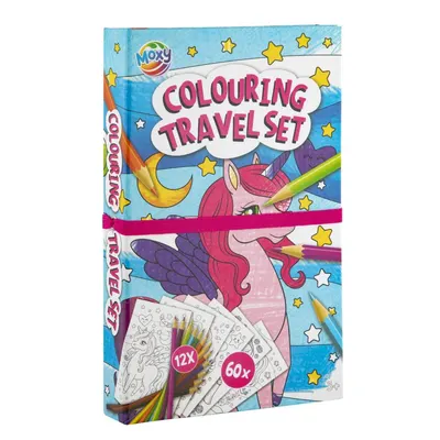 Set 2 carti de colorat cu 12 creioane colorate, Grafix, Colouring Travel