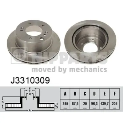Disc frana NIPPARTS J3310309