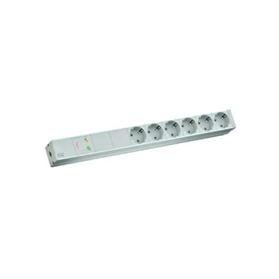 PDU19'' 6xSchuko, 2 m fisa Schuko, AL,prot., Filtru