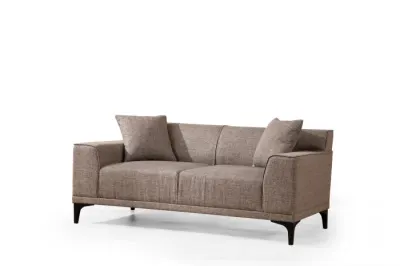 Canapea fixa PETRA, 2 locuri, cafeniu, 165x86x87 cm