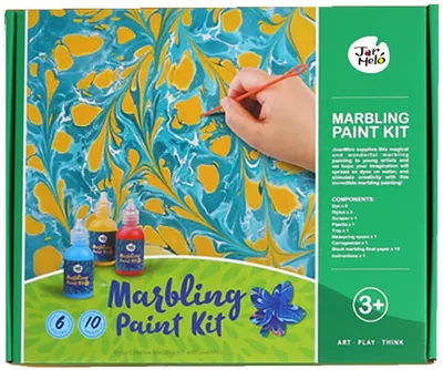 Set pentru desen Tablouri din marmura, cu 6 vopsele
