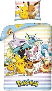 Lenjerie de pat pentru copii Halantex - Pokemon, All Heroes