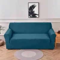 Husa elastica universala pentru canapea cu 3 locuri, Catifea Turcuaz