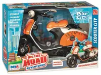 Scuter de asamblat RS Toys - Vespa, portocaliu/alb