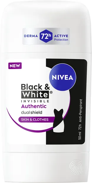 Stick anti-transpirație Nivea Black & White Invisible Authentic, 50 ml