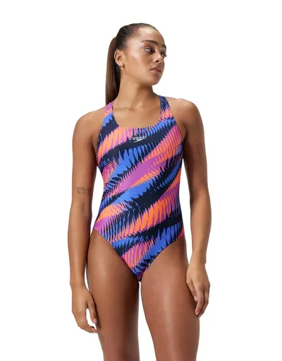 Costum de baie Speedo Allover Digital Powerback pentru femei