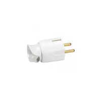 Stecher 2P+E - 16 A - Fr/German standard - cable orientation - alb - gencod laSonerie BELLing