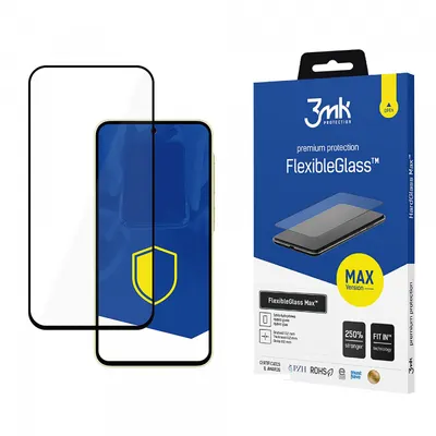 Folie de protectie Ecran 3MK FlexibleGlass Max pentru Samsung Galaxy A35 5G A356, Sticla Flexibila, Full Glue, Neagra
