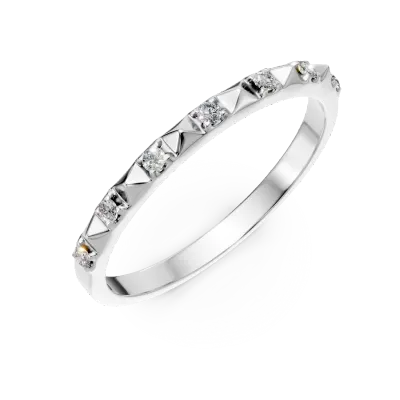Inel din aur alb cu diamante microsetting de 0.05ct