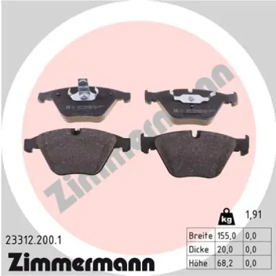 Set placute frana, frana disc ZIMMERMANN 23312.200.1