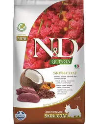 FARMINA N&D Quinoa Hrana dietetica pentru caini adulti talie mica, cu carne de vanat si nuca de cocos 2,5 kg