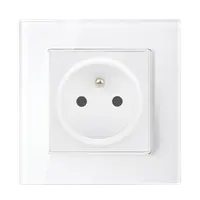 French Type Socket 16a Glass Frame White