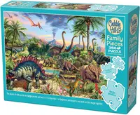 Puzzle Cobble Hill din 350 de piese XXL - Petrecere preistorică