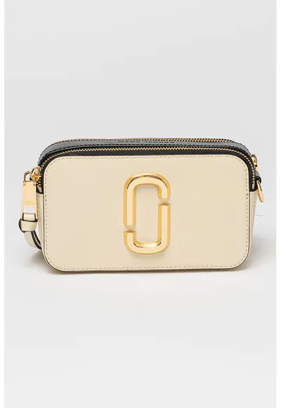 Geanta crossbody din piele The Snapshot - Crem