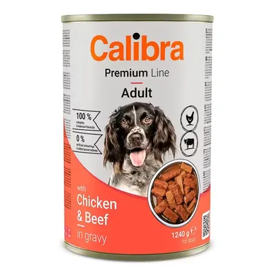 Hrana umeda caini, Calibra Dog Premium Can with Chicken & Beef, 1240 g
