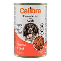 Hrana umeda caini, Calibra Dog Premium Can with Chicken & Beef, 1240 g