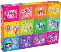 Puzzle Black Sea Premium din 1000 de piese - Unicorni colorați