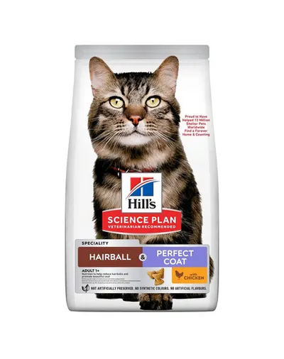 HILL’S Science Plan Hairball &amp; Perfect Coat cu pui 7 kg