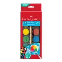 Acuarele pastila, 12culori/set (30mm) + pensula, 2023 Faber-Castell