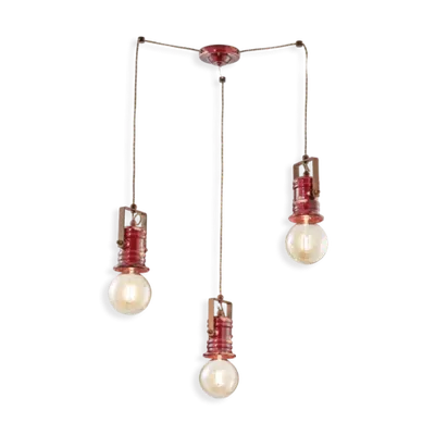 Lustra, lampa suspendata CON 3 LUCI RETRO URBAN FINISH VIX - VINTAGE BORDEAUX C1841